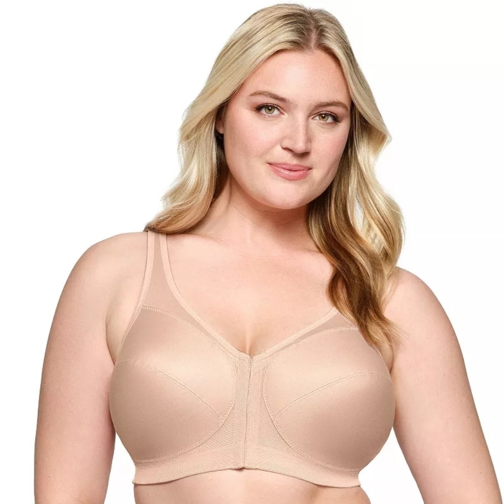 Glamorise MagicLift Front Close Posture Back Support Wireless Bra 44B New WL194